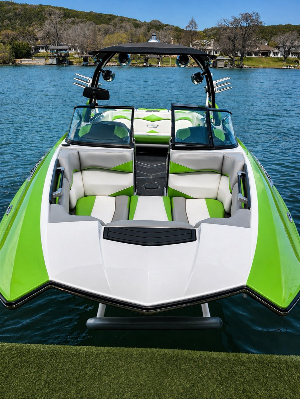 Wake boat interior refreshed and UV-protected on Lake Austin